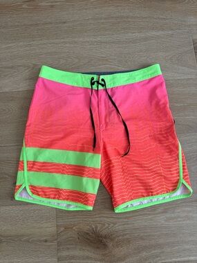 Hurley Neon Pink & Neon Green Men’s Board Shorts